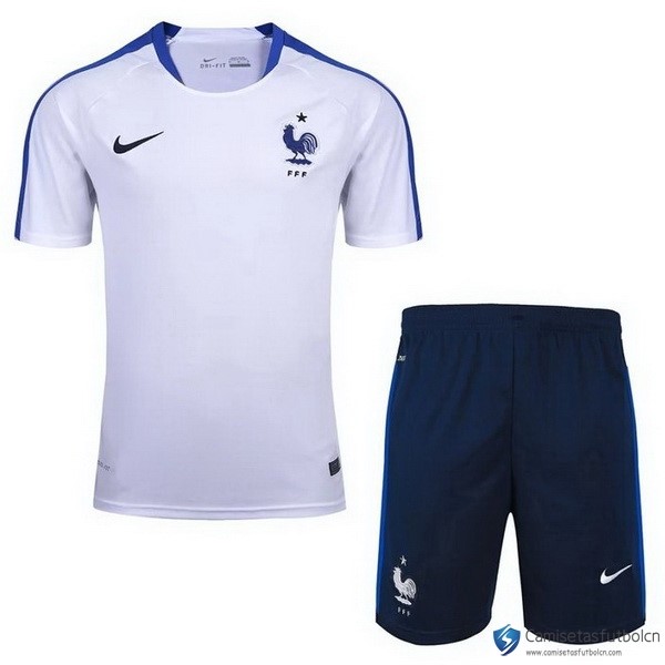 Camiseta Entrenamiento Francia Conjunto Completo 2018 Blanco Azul